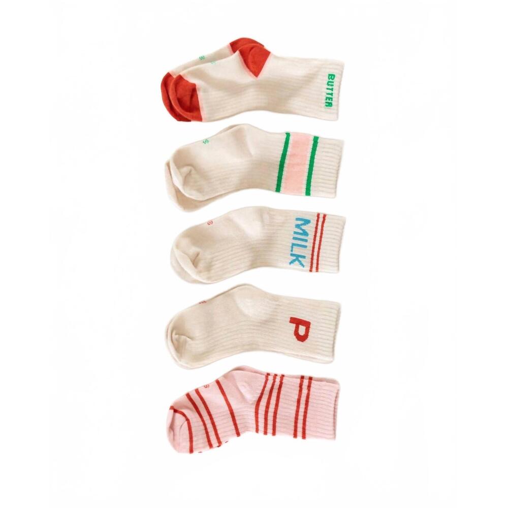 NEW PIGEON SAID PLEASE kid's grocery list pack of 5 socks in multi - Picture 2 of 5